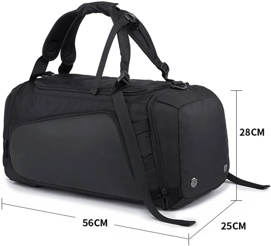 Multifunction Large Capacity Men Travel Bag Waterproof Duffle Bag for Travel Backpack Hand Luggage Bags with Shoe Pouch (Gray : Black)