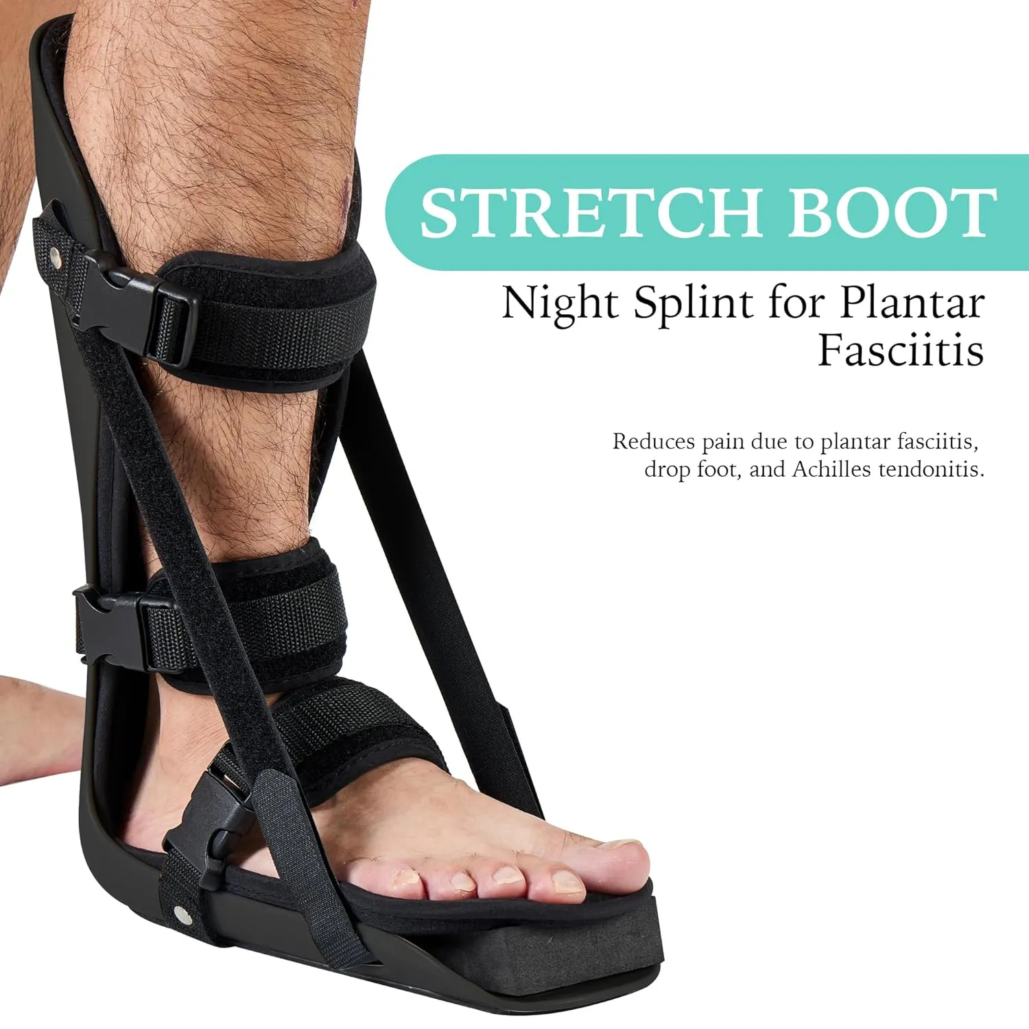 Night Splint for Plantar Fasciitis, Adjustable Plantar Fasciitis Boot Fits Right or Left Foot, Plantar Fasciitis Brace for Men Women Medium