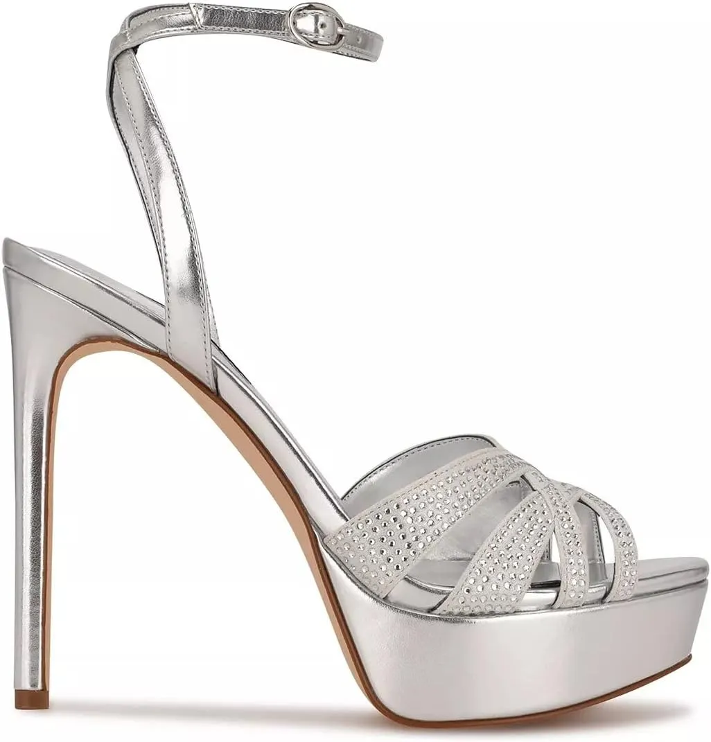 Nine West Women's Ankle Strap Open Toe Heeled Sandal