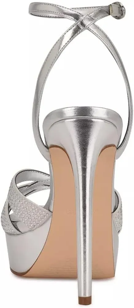 Nine West Women's Ankle Strap Open Toe Heeled Sandal