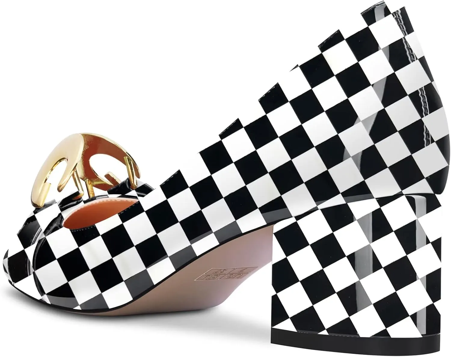 NobleOnly Women Mid Chunky Block Heel Square Toe Slip-on Pumps Office Casual Party Dress Basic Classic Shoes 2.0 Inches Heels