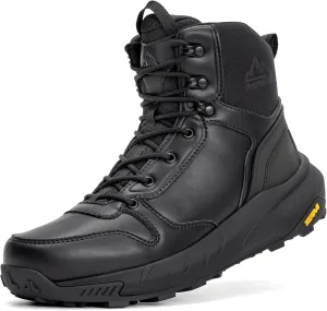 NORTIV 8 Men's Military Tactical Boot Lightweight Comfortable Boots for Work All Day Side Zipper Motorcycle Combat Hiking Boots 8 Inches Metrostrike