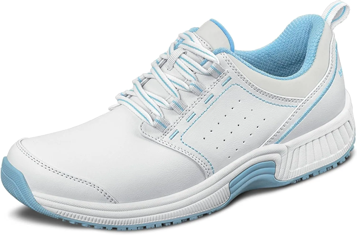 Orthofeet Women's Orthopedic White Leather Talya Nurse Shoes, Size 8