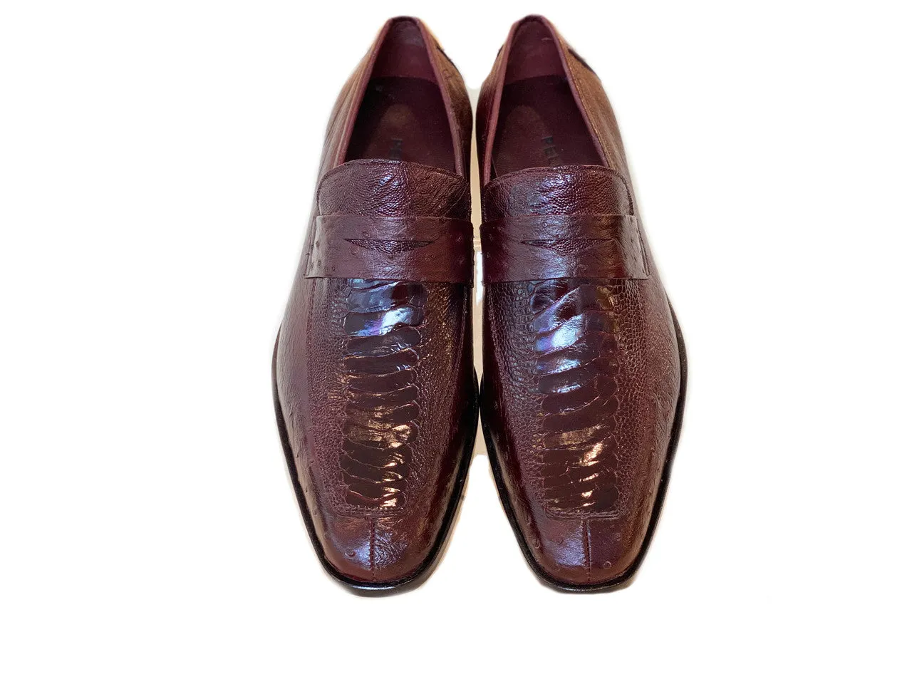Pelle Line Exclusive Conor Ostrich Quilt and Ostrich leg loafer- Burgundy