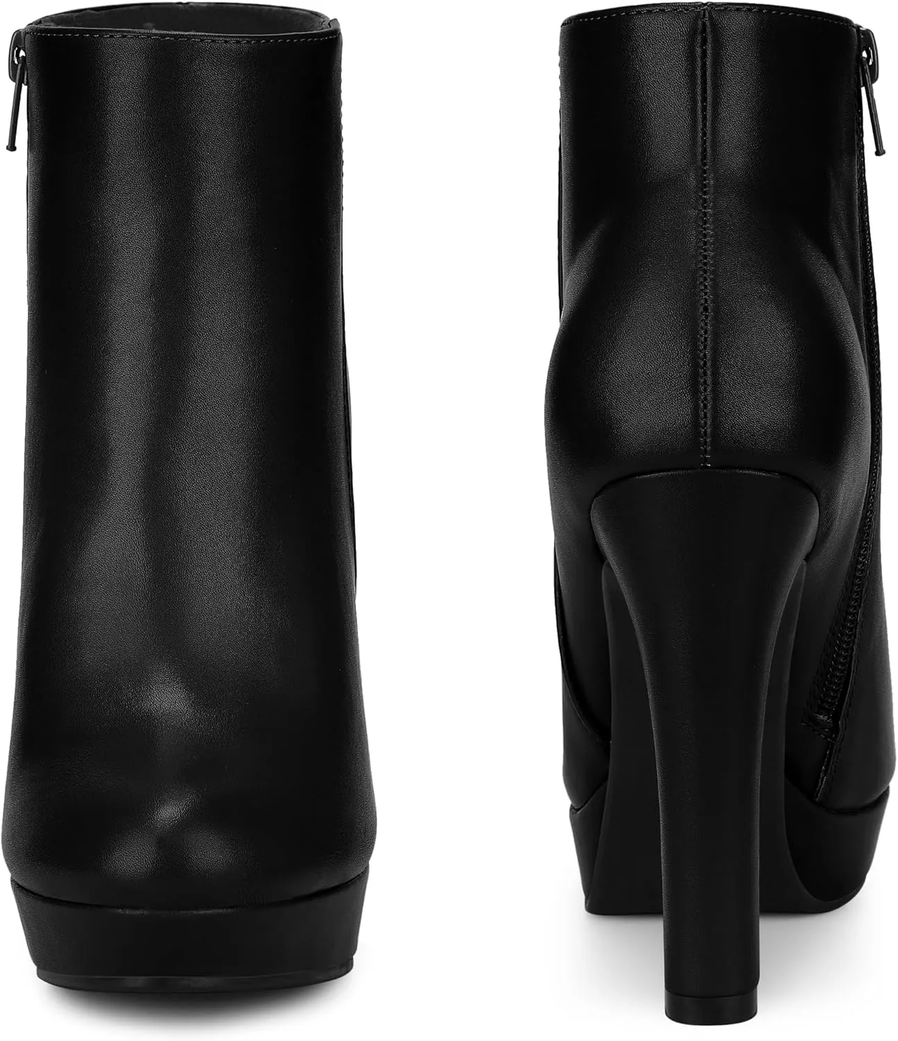 Perphy Platform Booties Round Toe Chunky High Heels Ankle Boots for Women