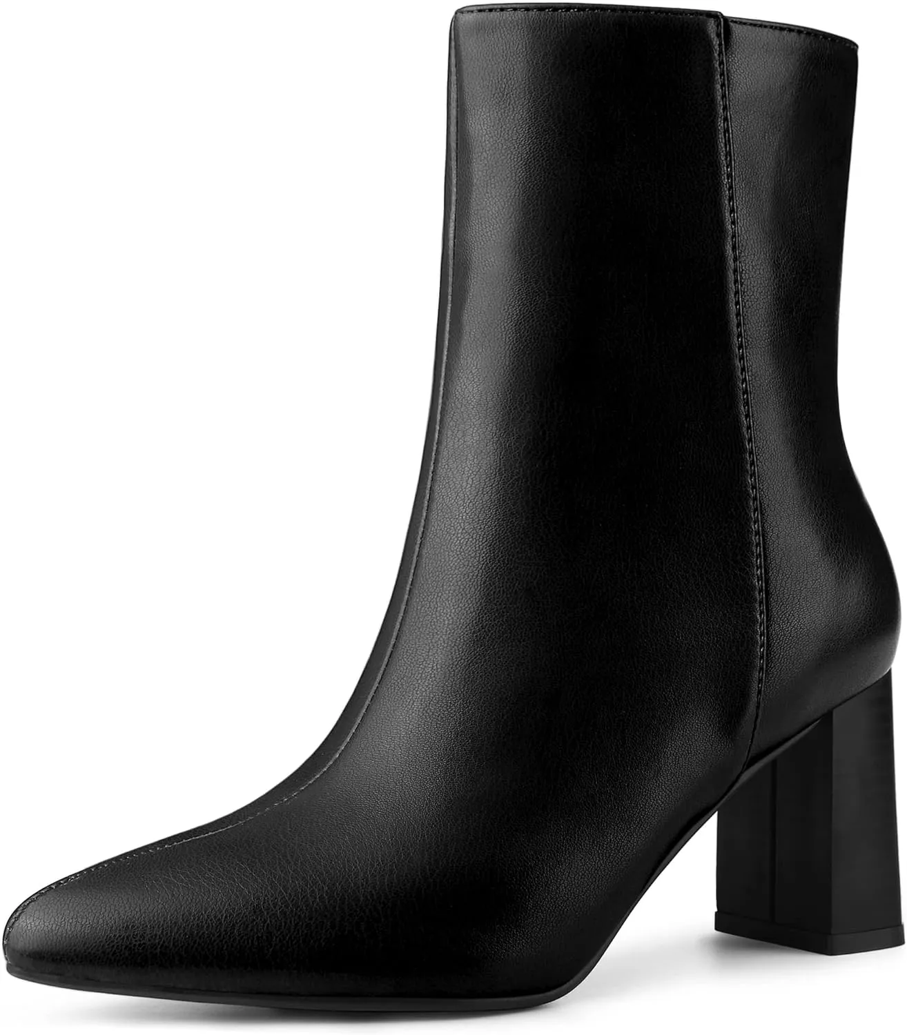 Perphy Pointed Toe Boots Block High Heels Ankle Booties for Women