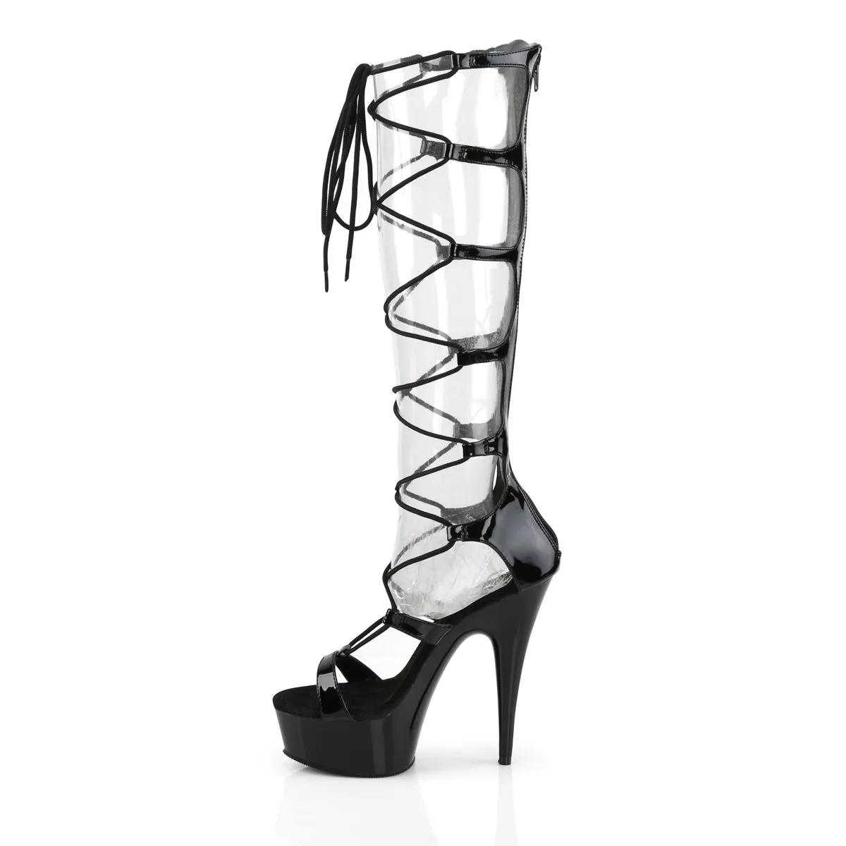 Pleaser Delight-698-Black-Size 6-Clearance