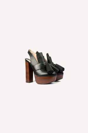 Pompon Platform Heels