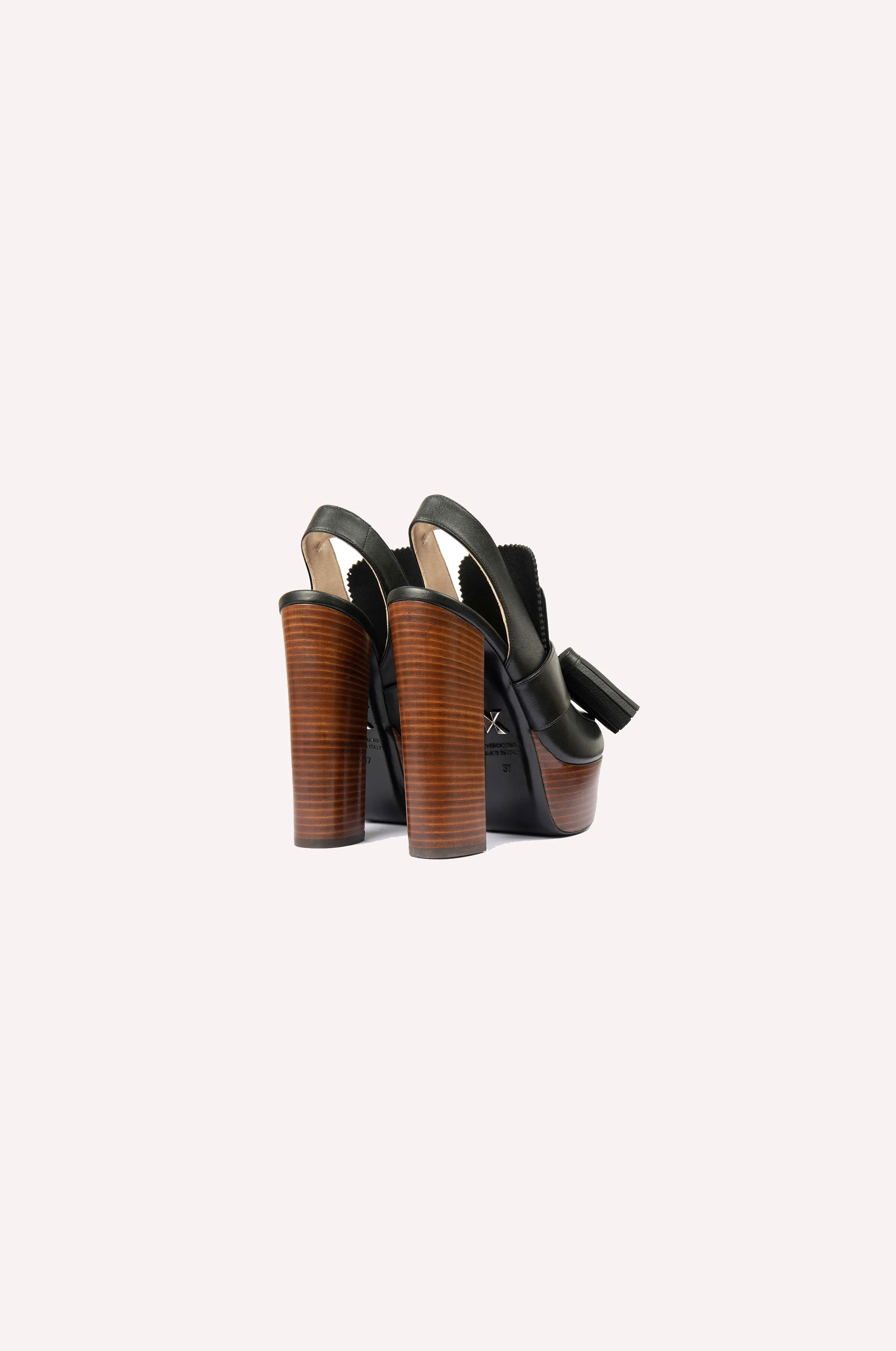 Pompon Platform Heels