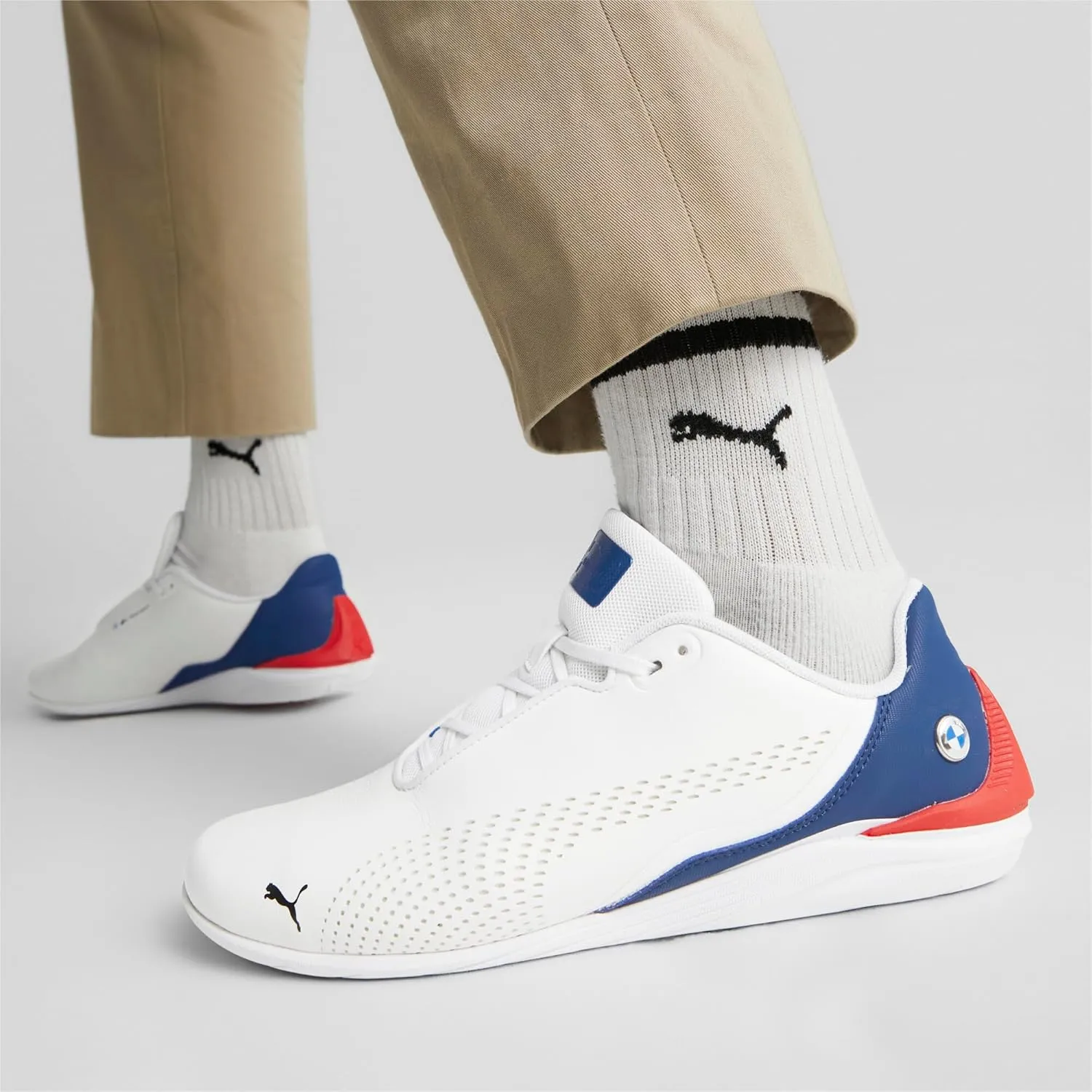 PUMA Men's BMW Motorsport Drift Cat Decima Shoes, Black-Pop Red-White, 9
