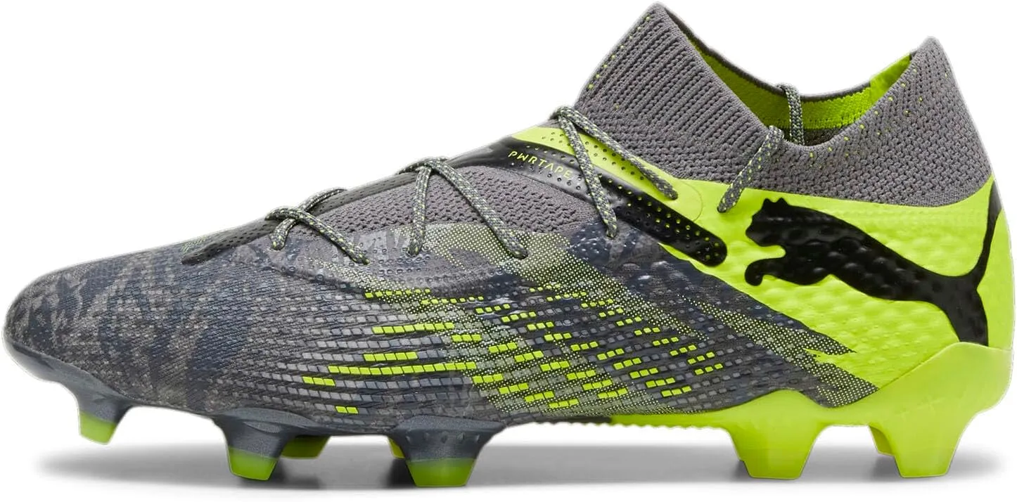 PUMA - Mens Future 7 Ultimate Rush Fg/Ag Shoes, Color Strong Gray/Cool Dark Gray/Electric Lime, Size: 5.5 M US