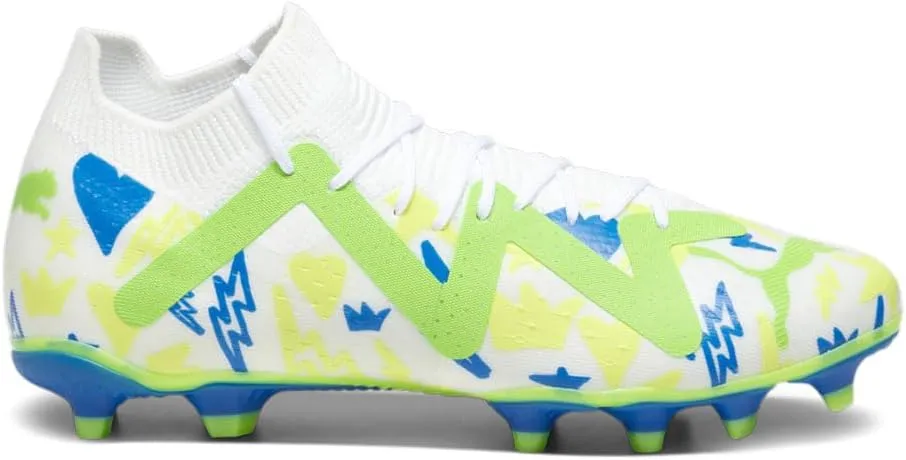 PUMA Mens Nmj X Future Match Firm GroundArtifical Grass Soccer Cleats Cleated, Firm Ground - White