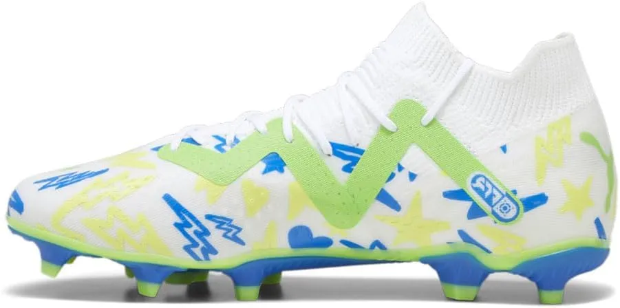PUMA Mens Nmj X Future Match Firm GroundArtifical Grass Soccer Cleats Cleated, Firm Ground - White