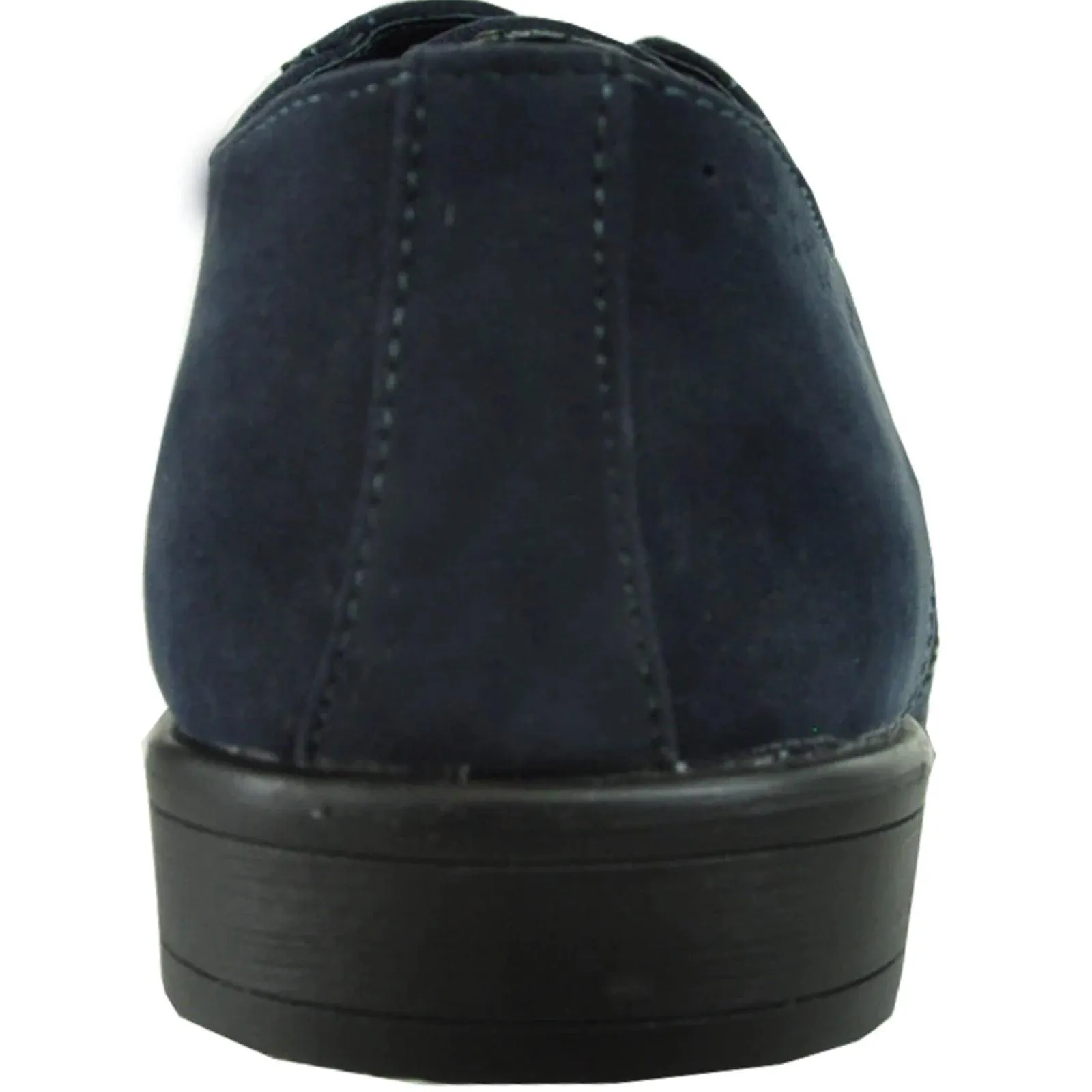 "Bravo Men's Navy Suede Wingtip Dress Shoes - Vegan-Friendly for Wedding and Prom"
