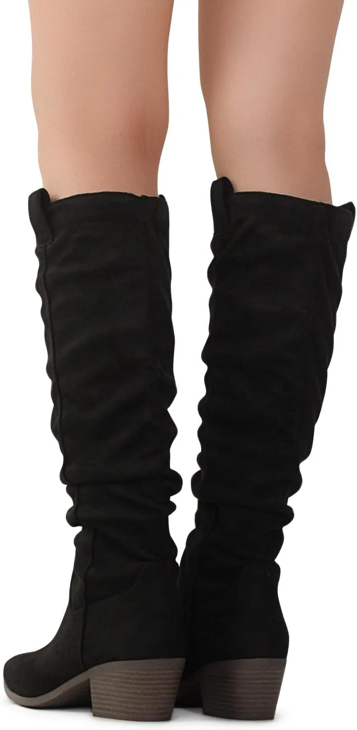 RF ROOM OF FASHION Women's Slouchy Knee High Hidden Pocket Boots (REGULAR CALF)