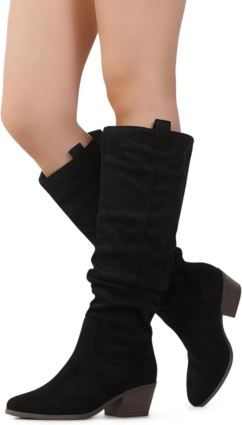 RF ROOM OF FASHION Women's Slouchy Knee High Hidden Pocket Boots (REGULAR CALF)