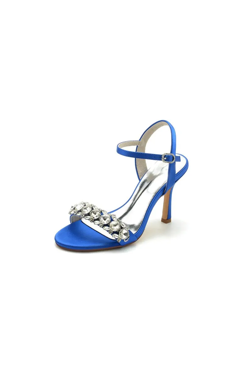 Rhinestone Open Toe Stiletto Heels