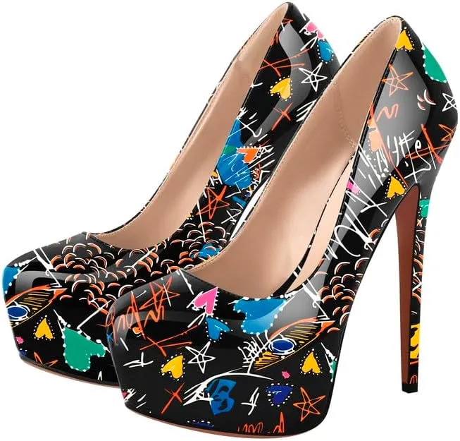 Richealnana Women's Double Platform Stiletto High Heel Pumps