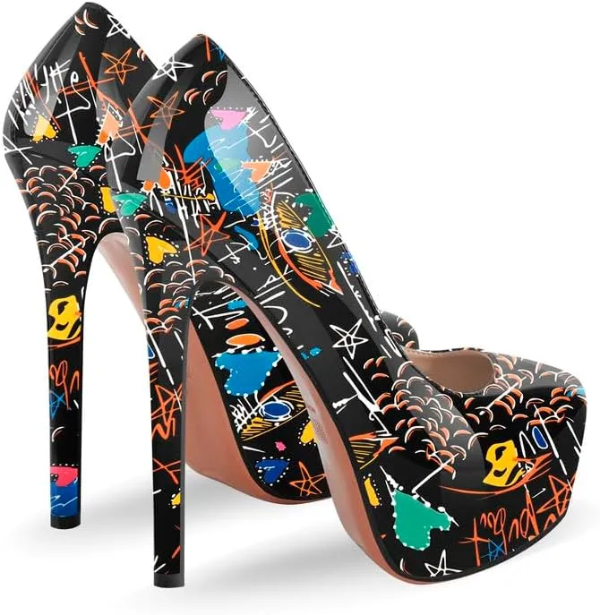 Richealnana Women's Double Platform Stiletto High Heel Pumps
