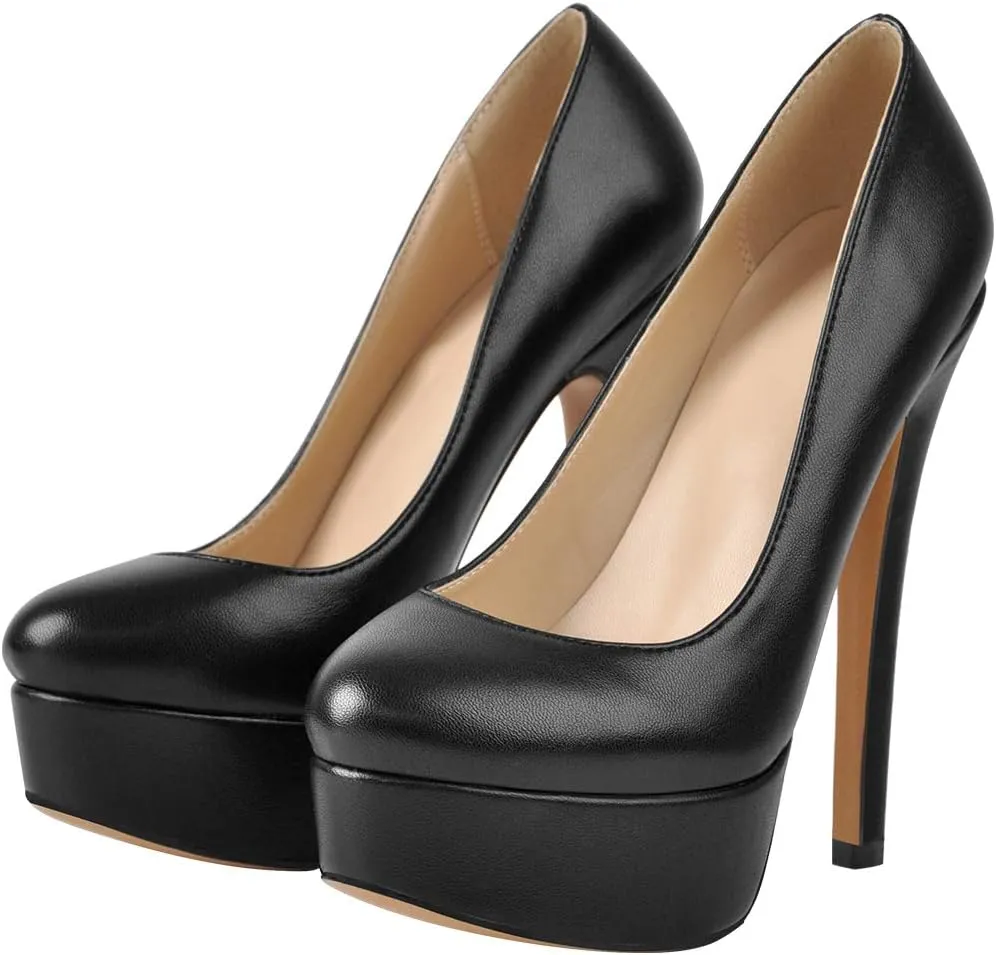 Richealnana Women's Double Platform Stiletto High Heel Pumps