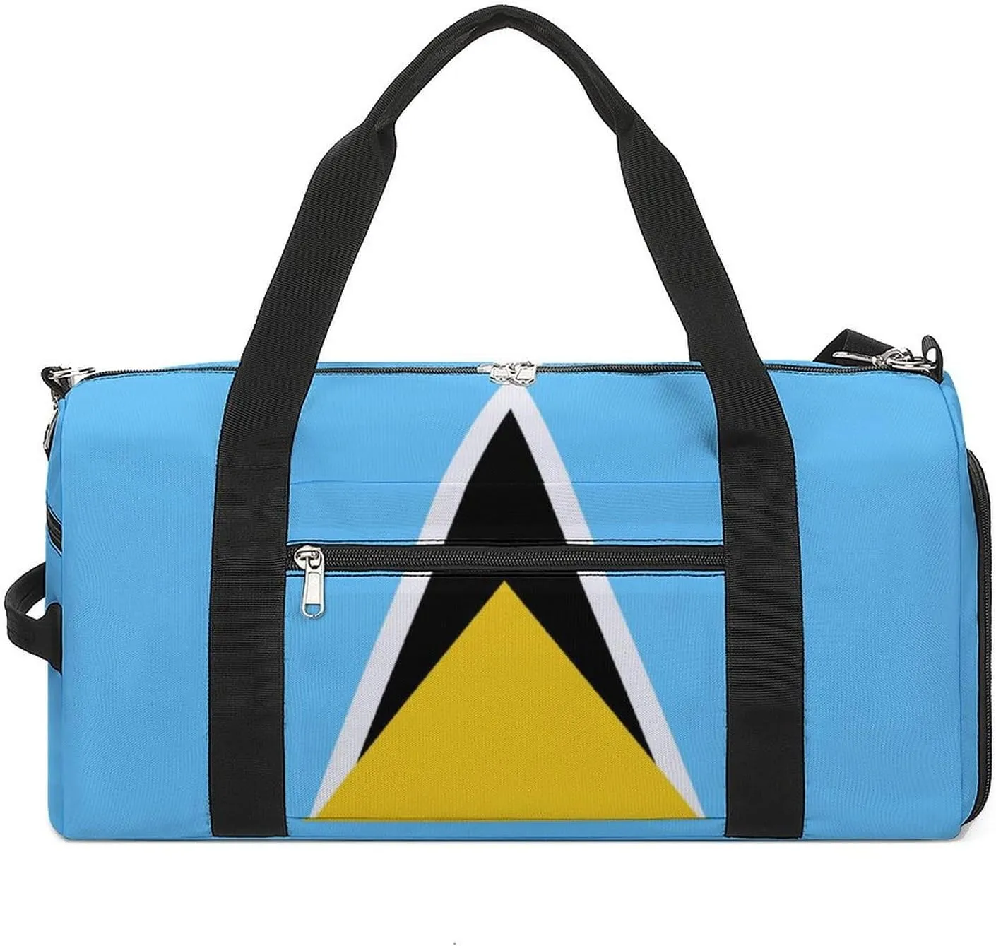 Saint Lucia Flag Gym Bag for Men Women with Waterproof Shoe Compartment Travel Tote