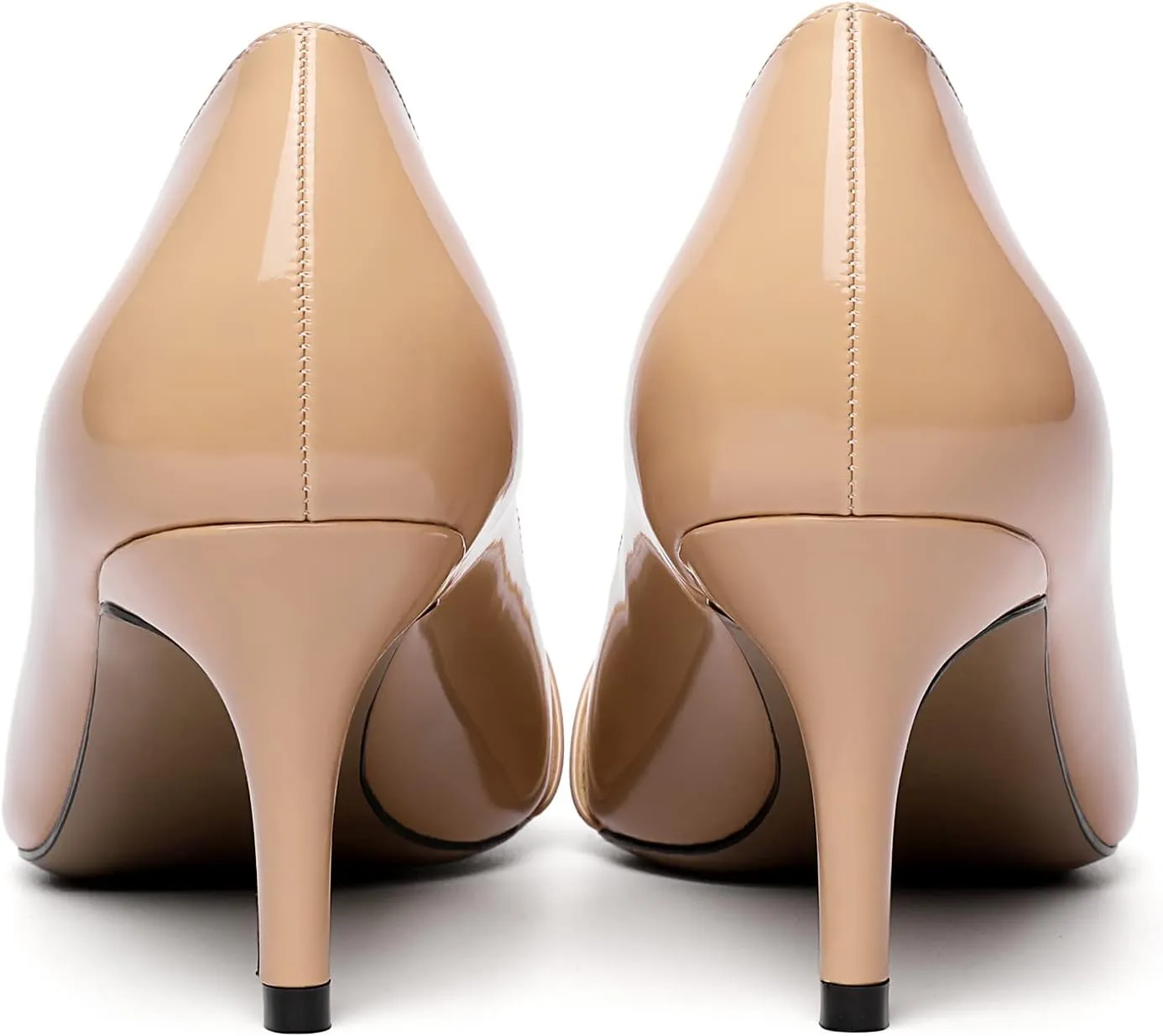 SAMMITOP Women's Pointed Toe Mid Heels for Women Sexy Slip on Pumps Strap Closed Toe Heel with Pearl Wedding Party Dress Shoes