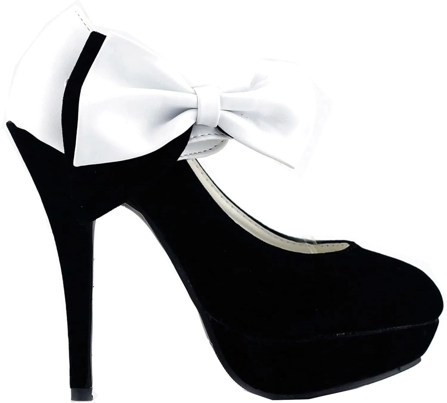 SHOW STORY Sexy Ladies Bow Ankle Strap Stiletto Platform Pumps Shoes,LF30412