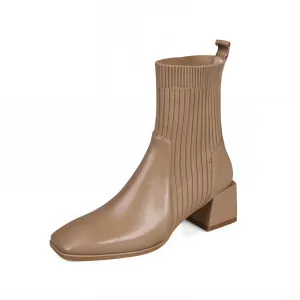 Sleeved Square Toe Boots