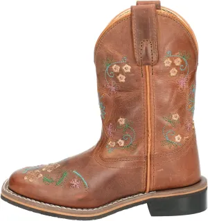 Smoky Mountain Boots Girls' Floralie Western Boot, Little Kid, Brown/Tan, Medium, Size 12 US