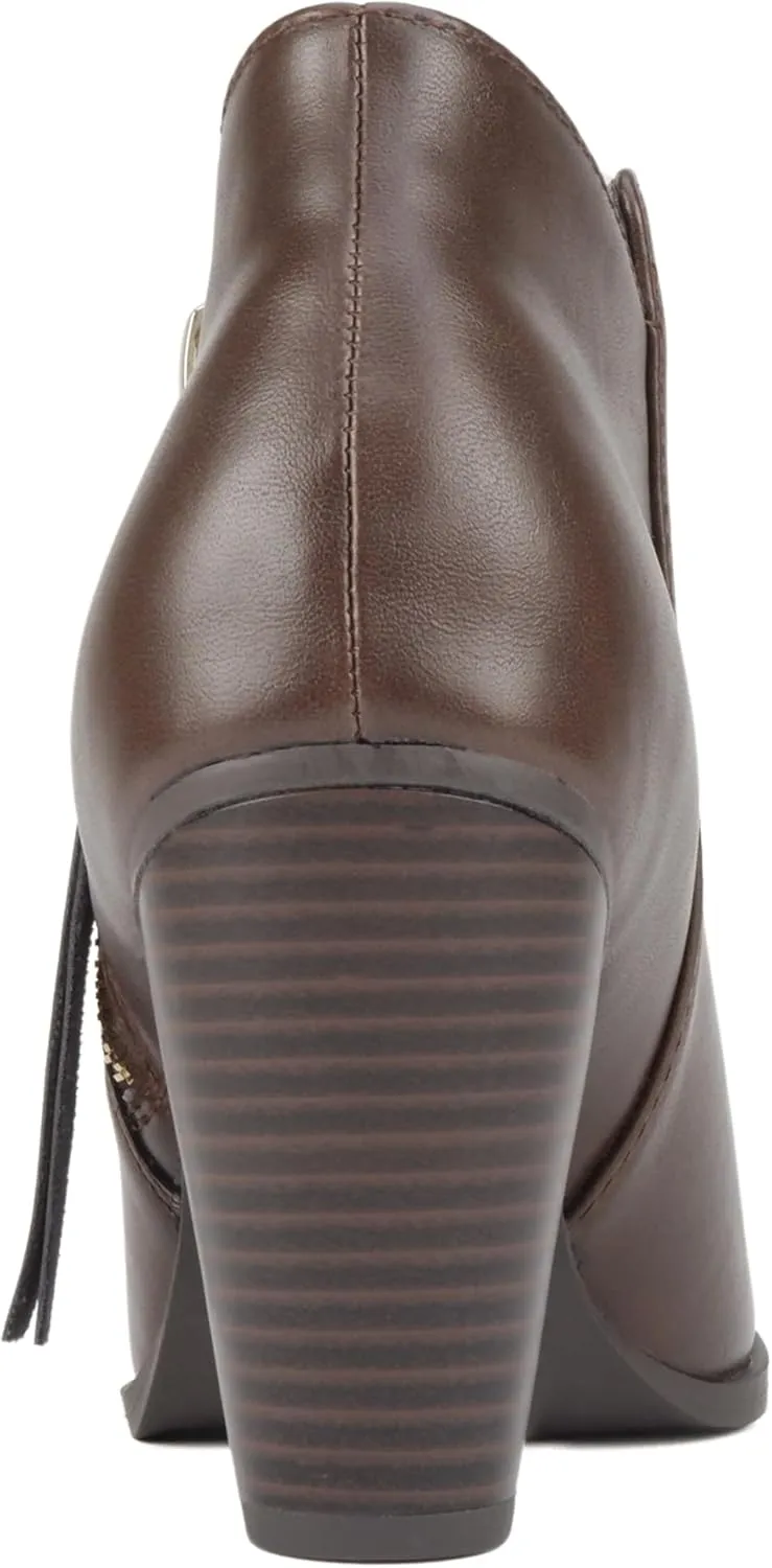 Soda Women's Ages Tassel Zip Chunky Heel Bootie