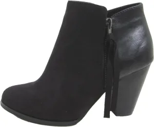Soda Women's Ages Tassel Zip Chunky Heel Bootie