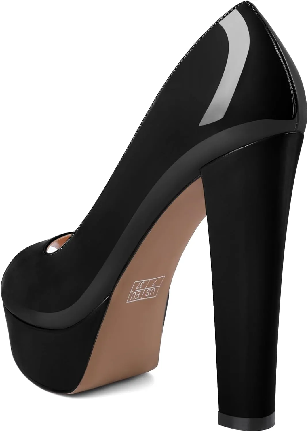 Soireelady Womens Platform Heels Chunky High Heel Pumps Slip On Peep Toe Block Heel Wedding Sexy Stripper Prom Shoes 6 Inches