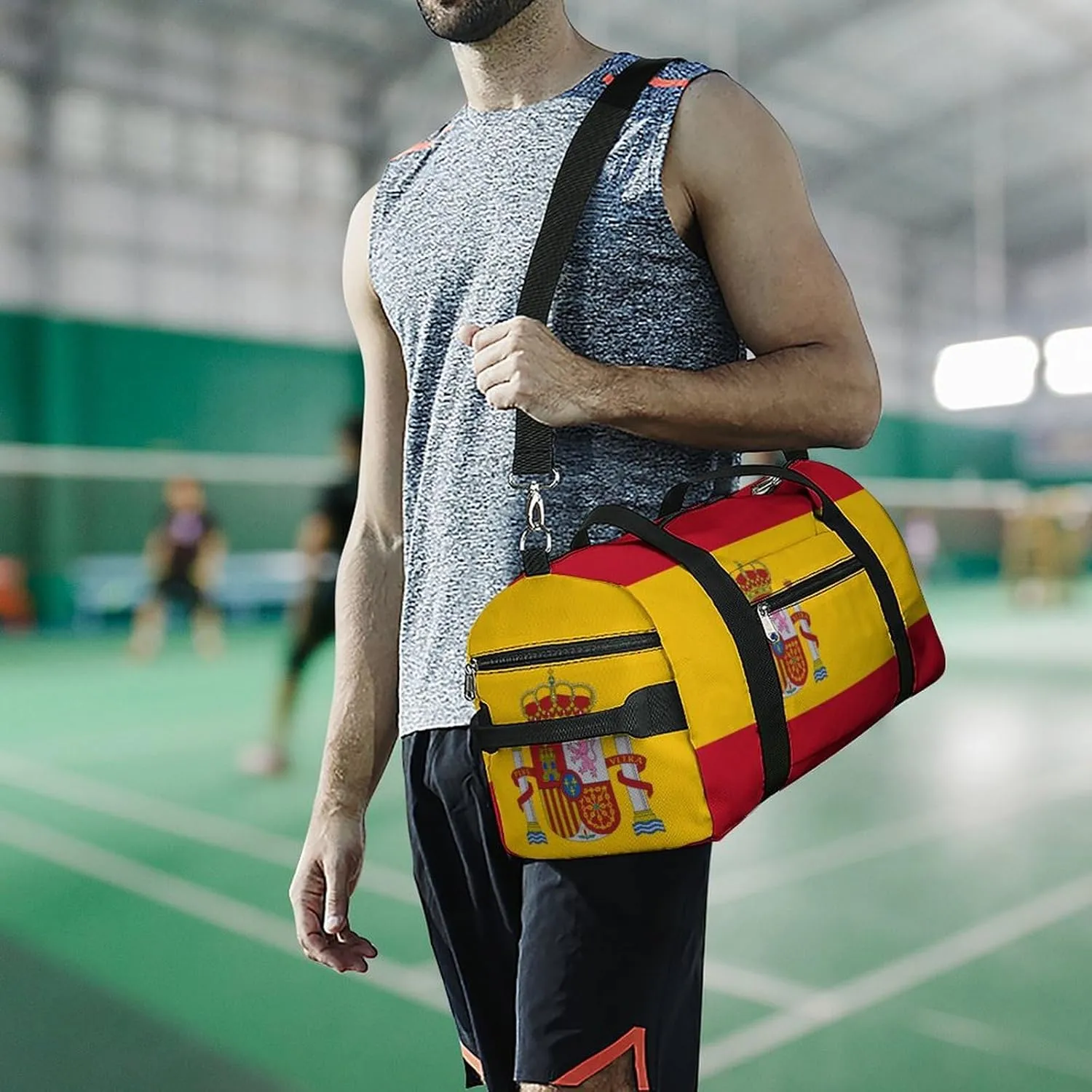Spain Flag Travel Bag for Boys Girls with Shoe Compartment and Wet Pocket
