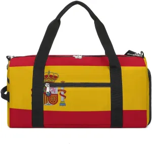 Spain Flag Travel Bag for Boys Girls with Shoe Compartment and Wet Pocket