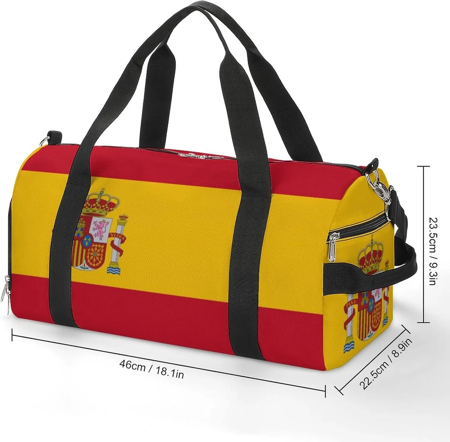 Spain Flag Travel Bag for Boys Girls with Shoe Compartment and Wet Pocket