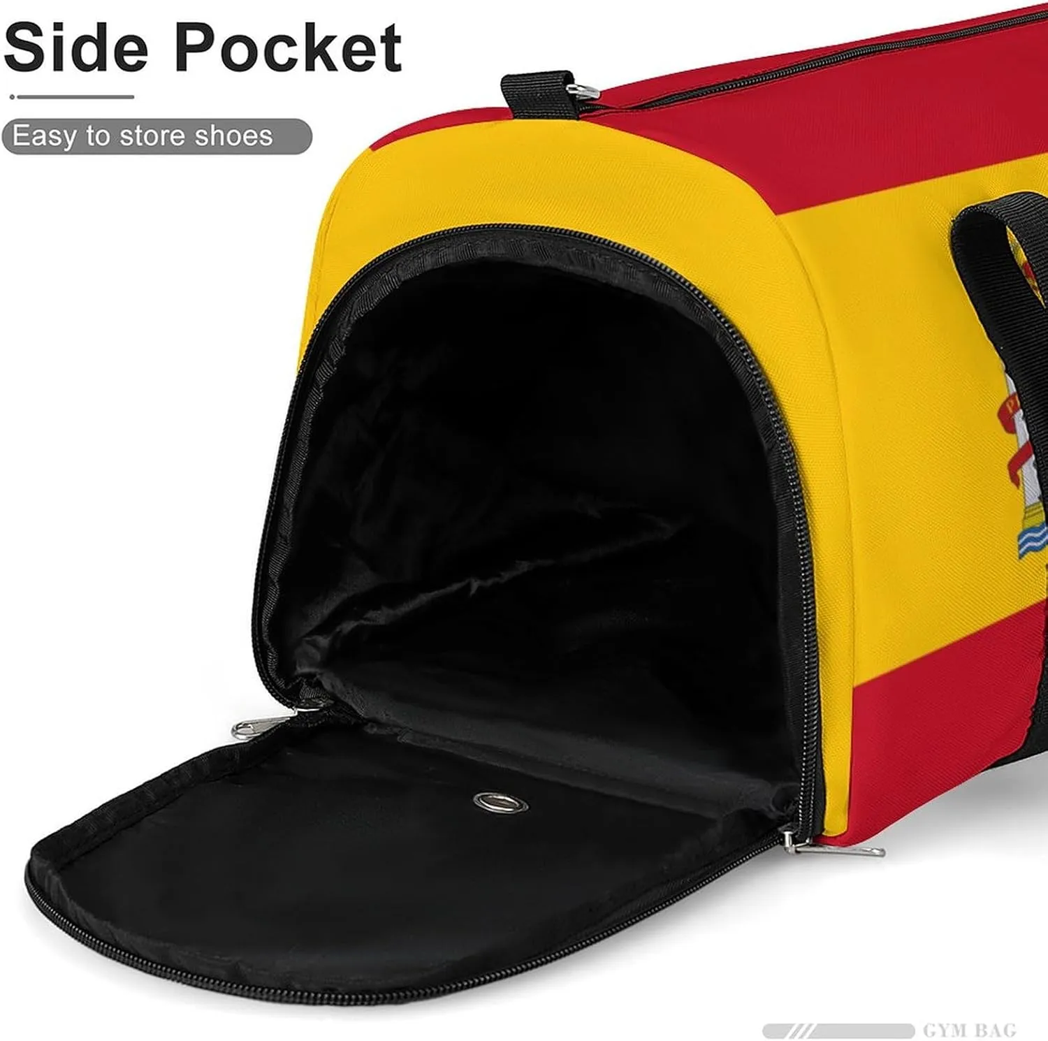Spain Flag Travel Bag for Boys Girls with Shoe Compartment and Wet Pocket