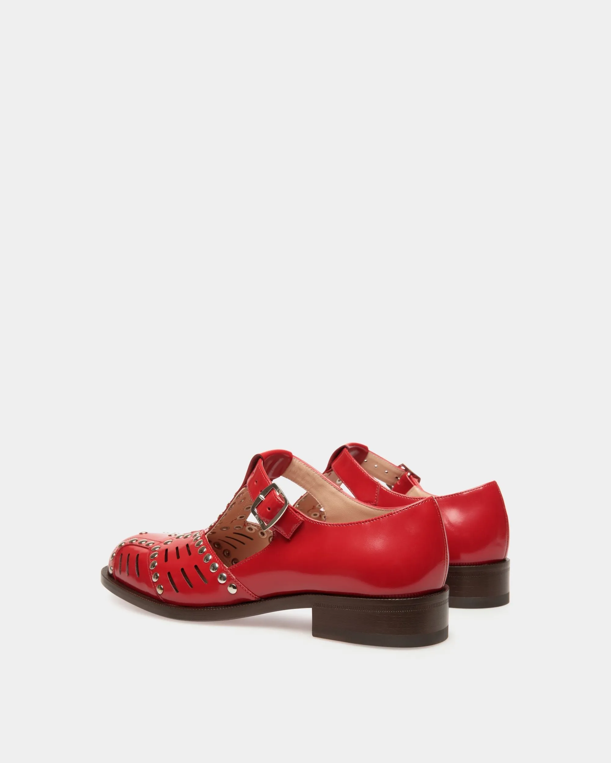 Spiegel Flat Sandal in Red Leather