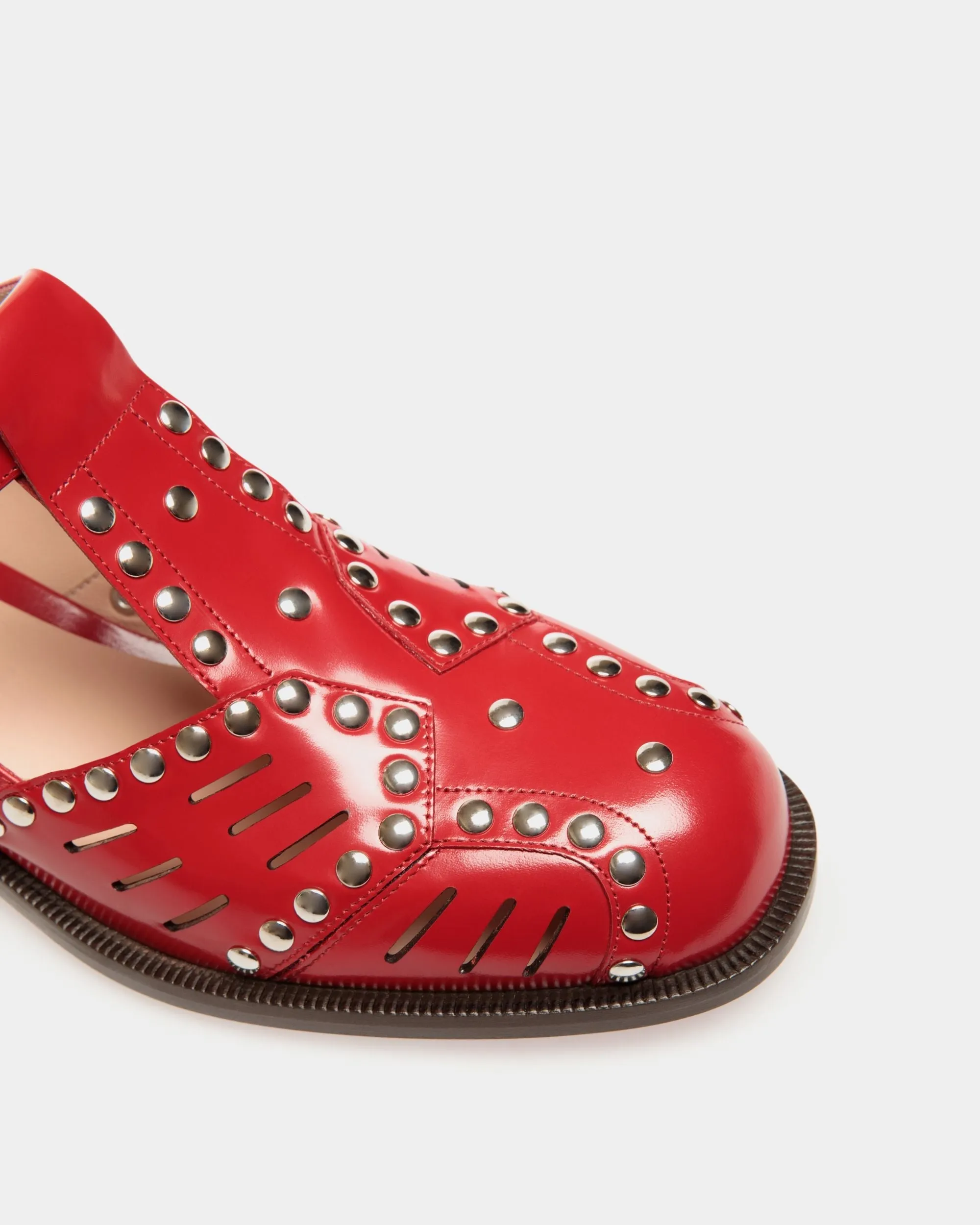 Spiegel Flat Sandal in Red Leather