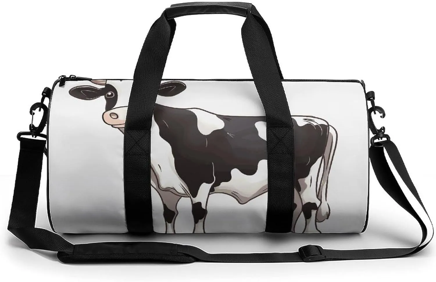 Sport Gym Duffle Travel Bag for Women Men Overnight Weekender Bag with Shoe Compartment,Wet Pocket Dairy Cow