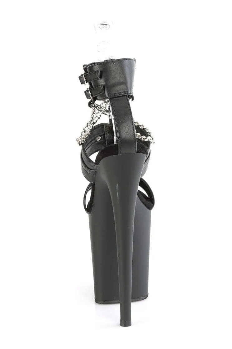 SS-FLAMINGO-861 Black Faux Leather Sandal