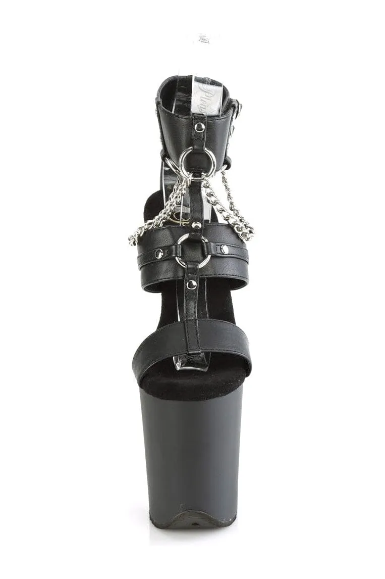 SS-FLAMINGO-861 Black Faux Leather Sandal