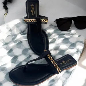 Style Glide T Strap Flats- Elegant Black