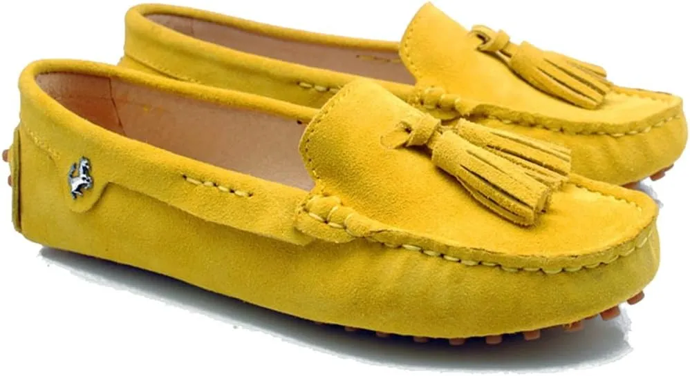 TDA Womens Tassel Leather Slip On Driving Walking Trail Running Loafers Boat Shoes Multi Colored