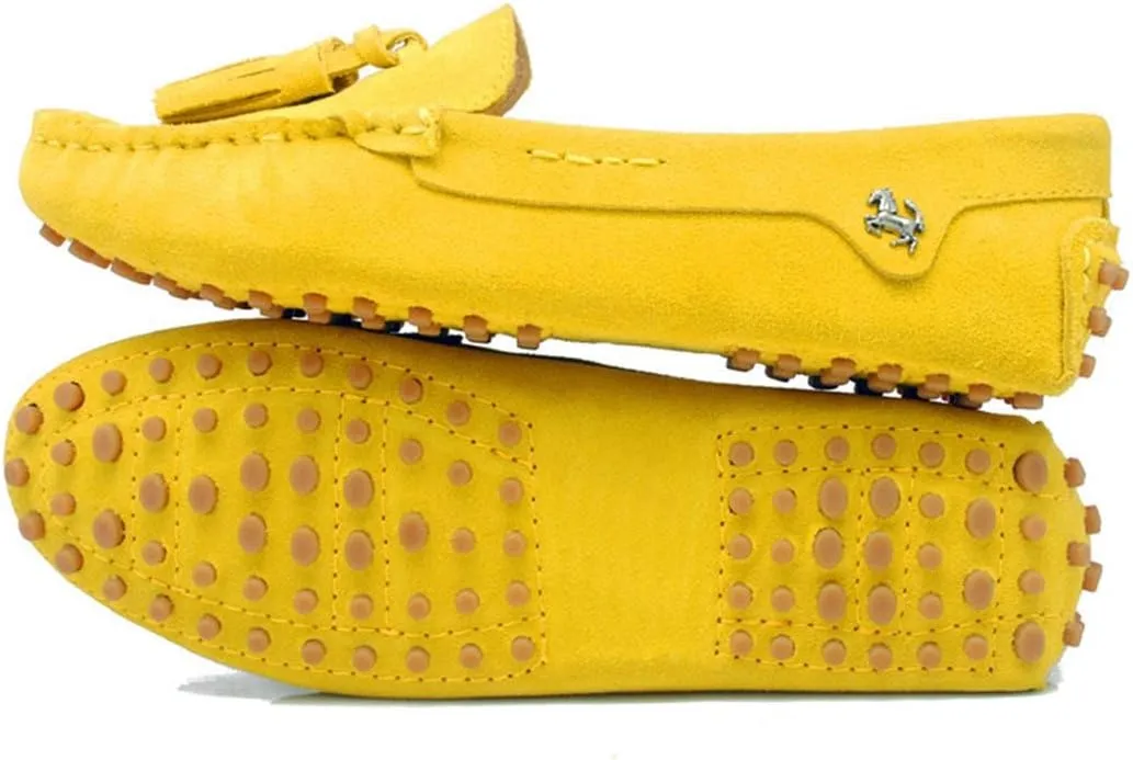 TDA Womens Tassel Leather Slip On Driving Walking Trail Running Loafers Boat Shoes Multi Colored