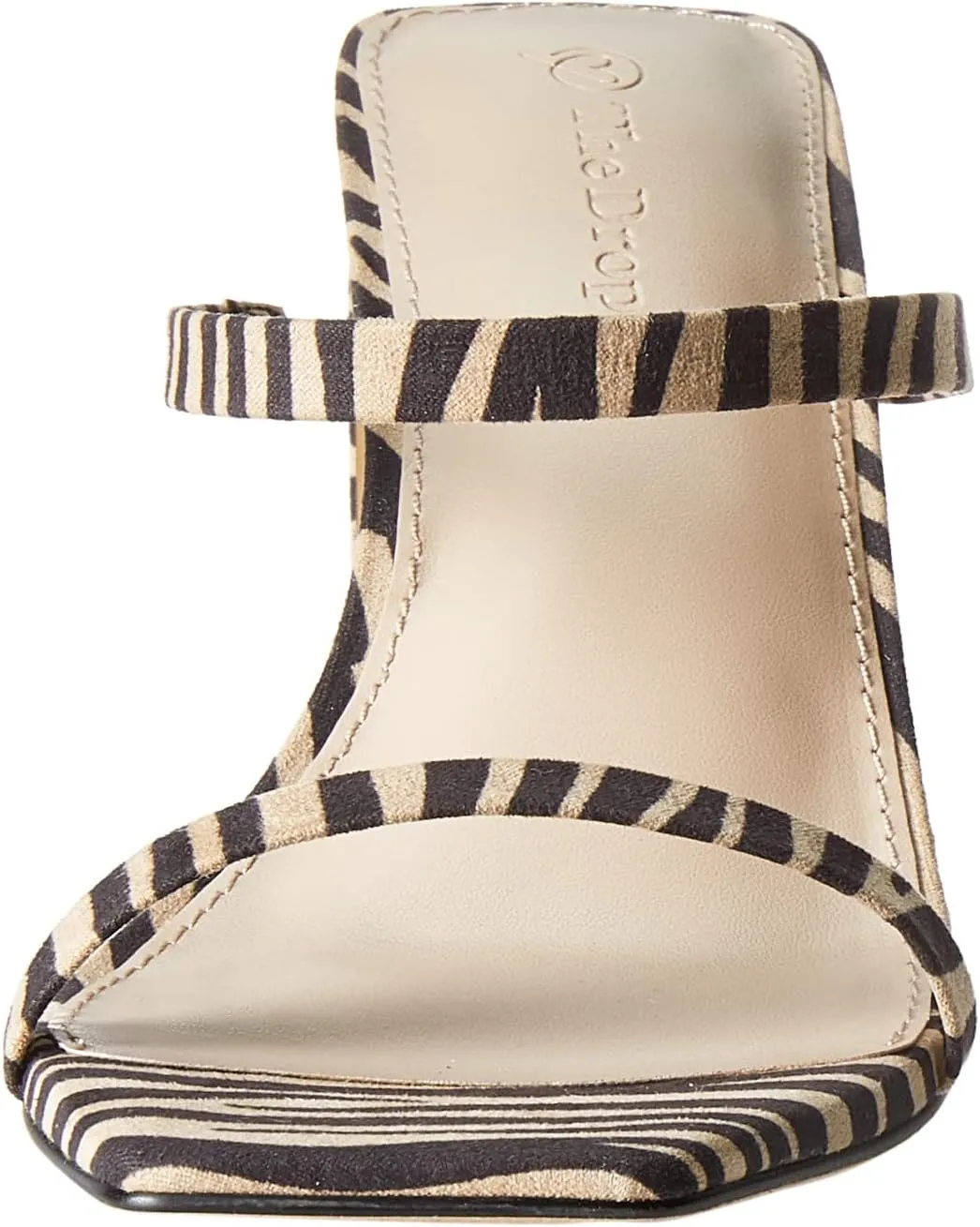 The Drop Women's Avery Square Toe Two Strap High Heeled Sandal