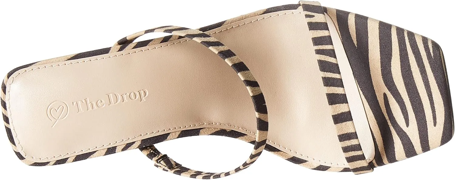 The Drop Women's Avery Square Toe Two Strap High Heeled Sandal