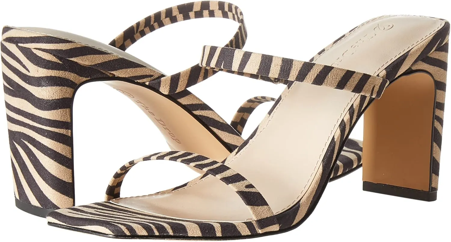 The Drop Women's Avery Square Toe Two Strap High Heeled Sandal