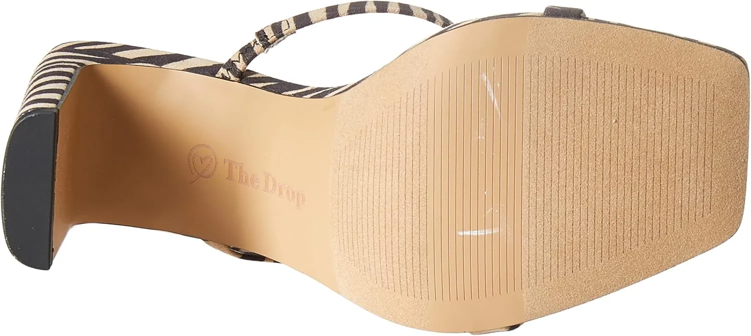 The Drop Women's Avery Square Toe Two Strap High Heeled Sandal