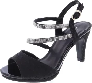 TOP Moda Shoes Women Stiletto Heels Open Peep Toe Ankle Strap Bling Rhinestone Glitter Pamela-1