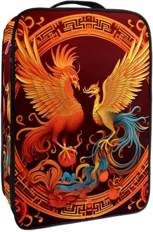 Travel Shoe Bag,Waterproof Portable Organizer Storage Shoe Pouch,Chinese Dragon and Phoenix